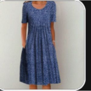 Navy Polka Dot MIDI dress - Size L